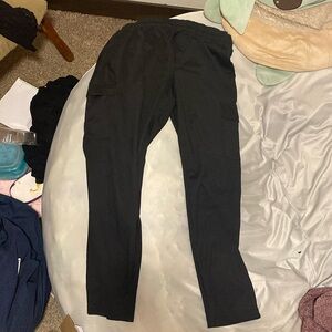 black cargo active sweatpants